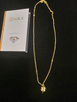 Gold Four-Leaf Clover Moissanite Pendant Necklace
