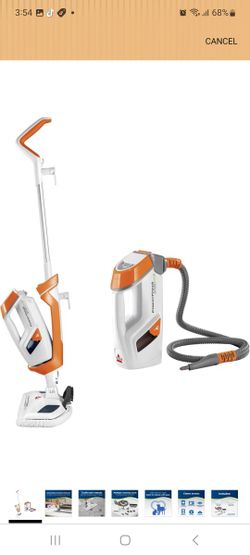 Bissell PowerFresh Lift-Off Pet Steam Mop, Steamer, Tile, Bathroom, Hard Wood Floor Cleaner, 1544A, Orange