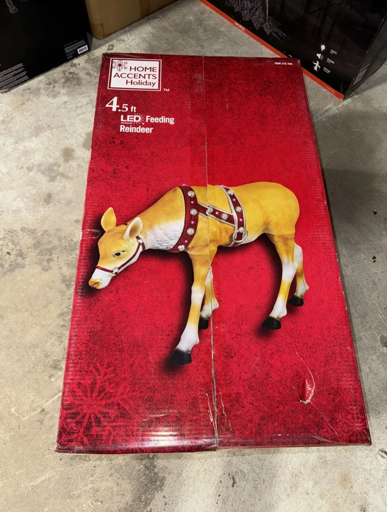 Like New 4.5 ft. Blow Mold Feeding Reindeer w/ Multicolor LED Lights Christmas Decor Yard Sculpture