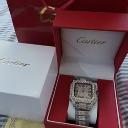Cartier Rose Silver Quartz Watch 