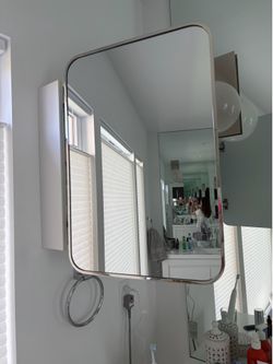 chic polished nickel medicine cabinet