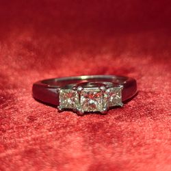 14k White Gold Diamond Engagement Ring 1.25 ctw
