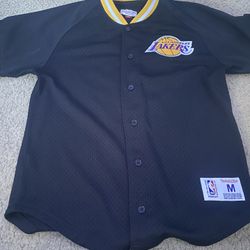 Mitchell N Ness Lakers Button Up Jersey Size Medium 