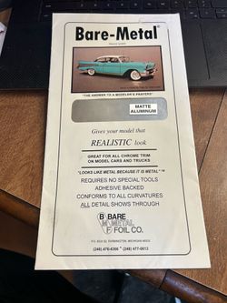 Bare-Metal trim for model cars and trucks Matte Aluminum foil