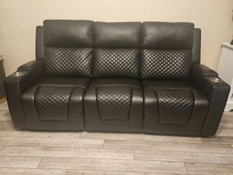 Blue-LED Lit Reclining Sofa