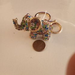 Gold Elephant Keychain 