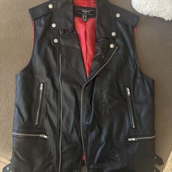 Sleeveless Leather Jacket