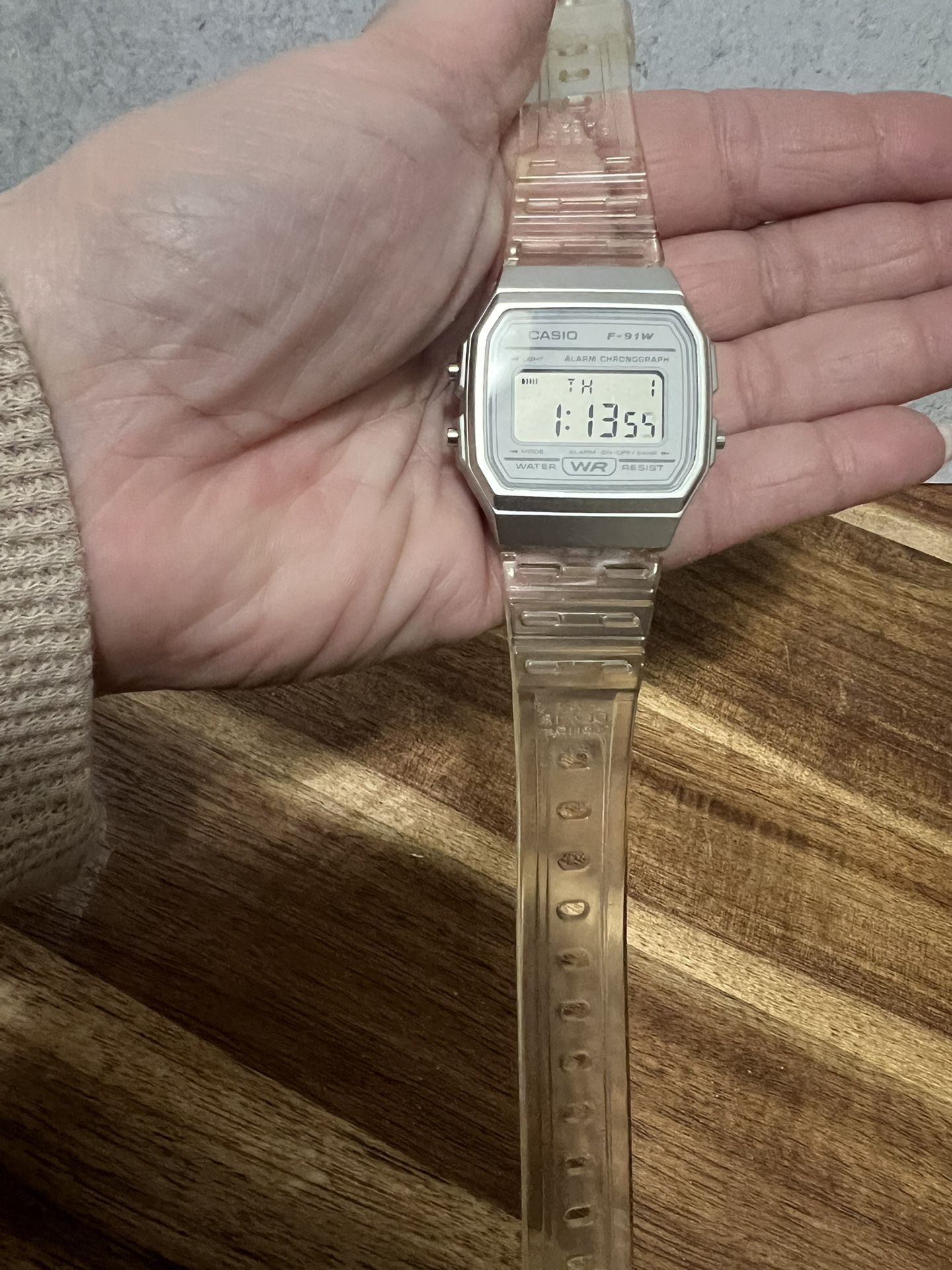 Casio Clear Unisex Adult Digital Watch F91WS-7