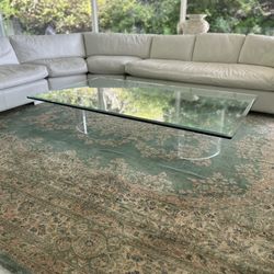 Designer Real White Leather Couch