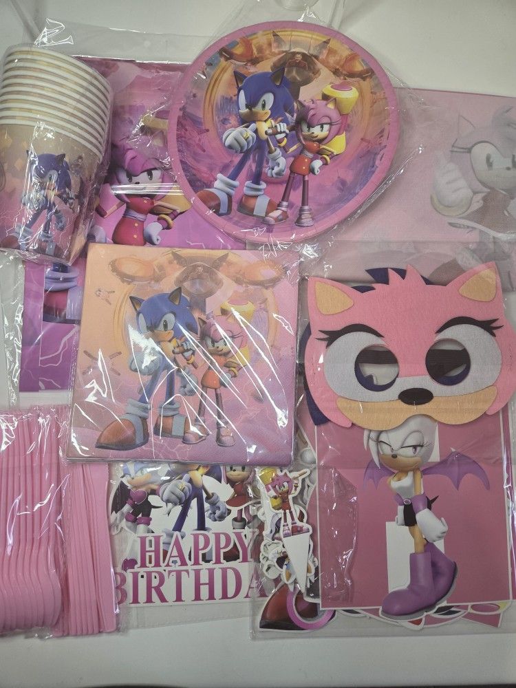 Sonic The Hedgehog & Amy Rose Birthday Party Supplies