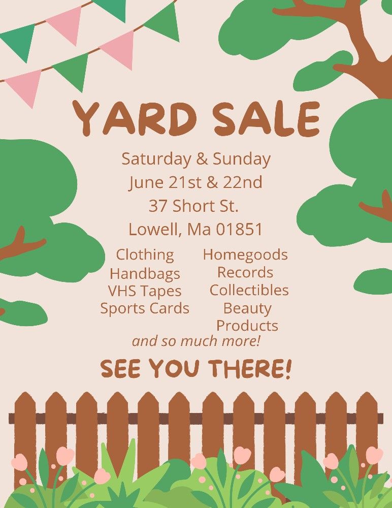 Yard Sale This Weekend (Sat. 21st & Sun. 22nd) 9am-3pm!!