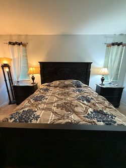 Ashley Furniture Britannia Rose Collection California King Bed, Dresser w/Mirror and 2 Night Stands