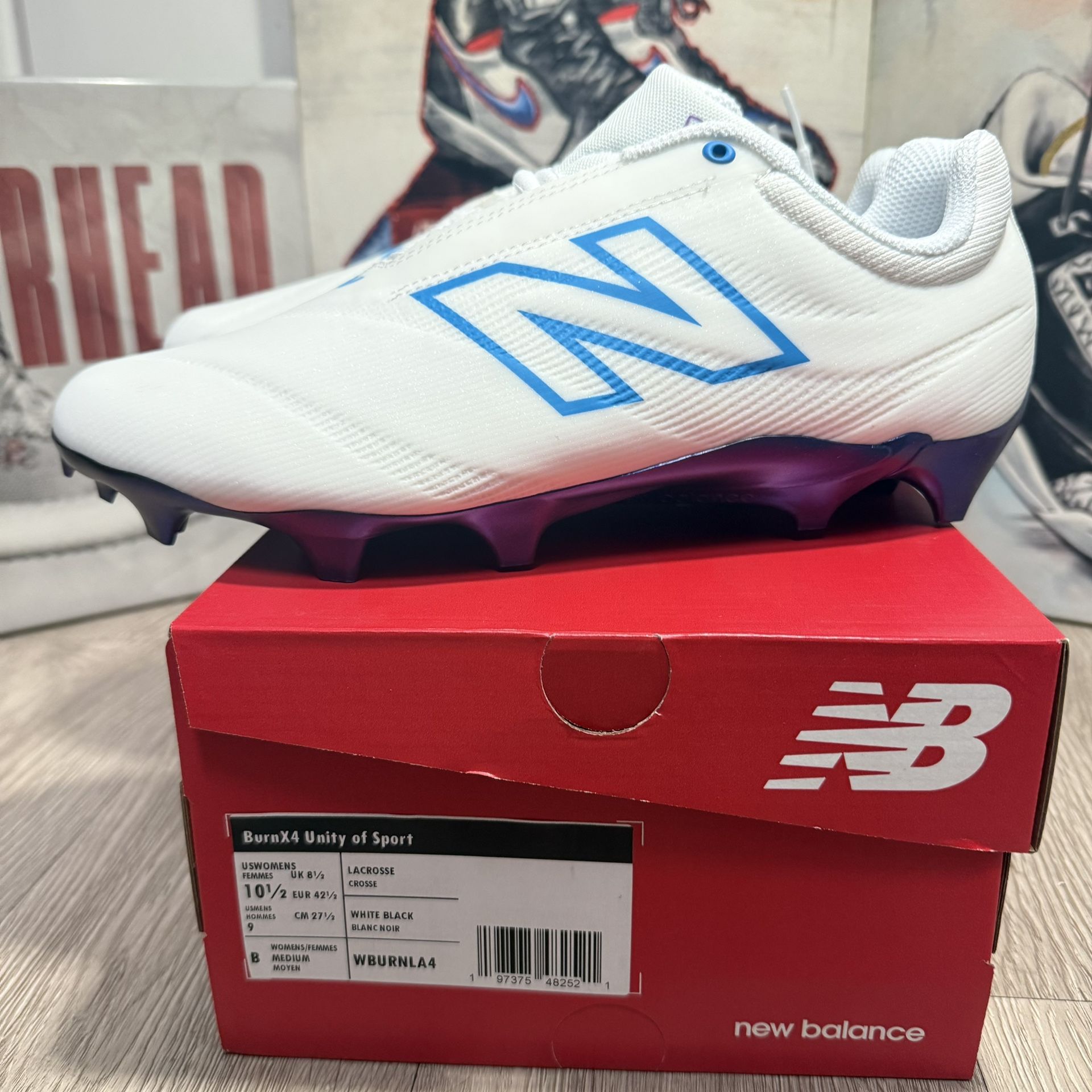 New Balance Unisex BurnX4 Unity of Sport Lacrosse Cleats Men Size 9, 9.5, 10.5
