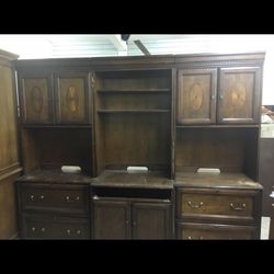 Three Pieces Cabinet Shelves Drawers Three Pieces