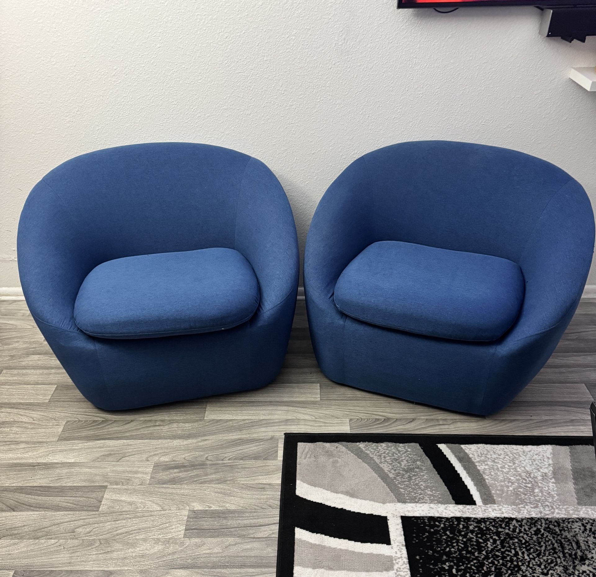 Cozy Barell Blue Chair Set