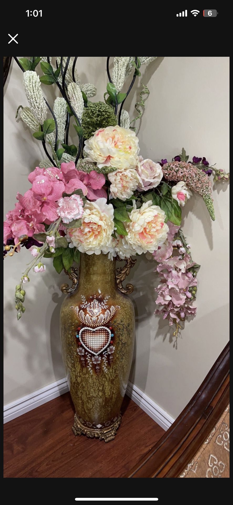 Beautiful Large Vase With Flowers