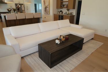 Restoration Hardware White Modena Track Arm Sectional Couch
