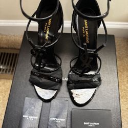 Cassandra YSL Logo sandals