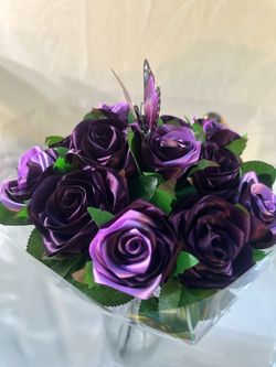 One Dozen Handmade Ribbon Rose Bouquet