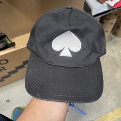 Kate Spade New York Baseball  Womans Black Embroidered Spade Stretch Cap OSFM