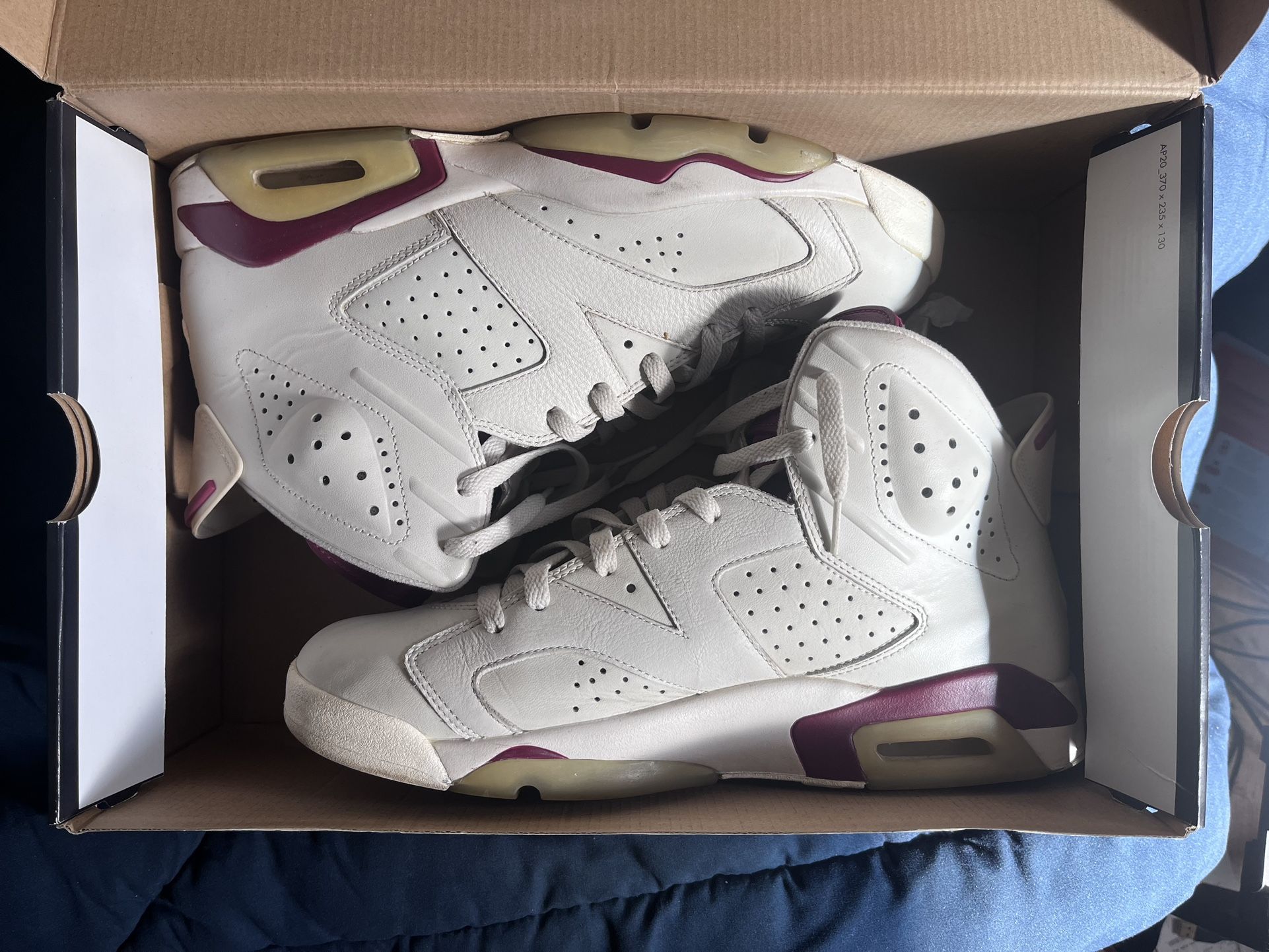 Jordan 6 Maroon Size 10.5