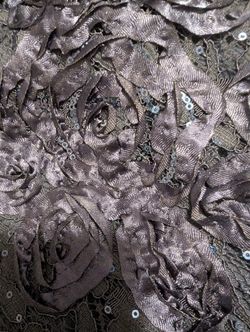 Gown. Blue With Ribbon Flowers And Sequence.