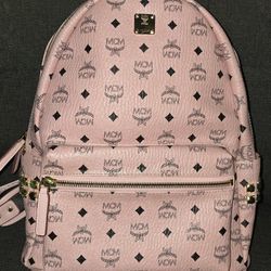 Mcm Pink Studded Backpack 