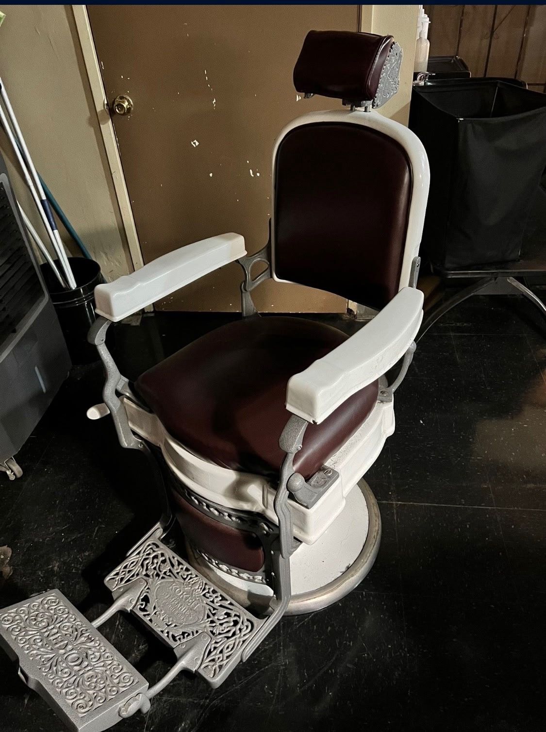 Antique Koken Porcelain Barber Chair