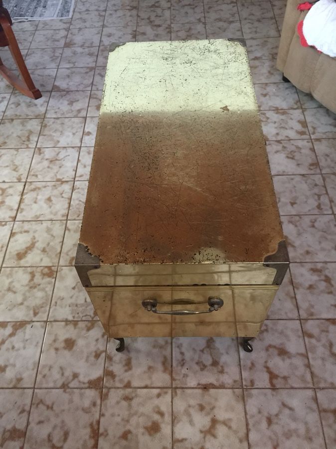 Vintage Dresher Cedar Lined Brass Trunk Chest