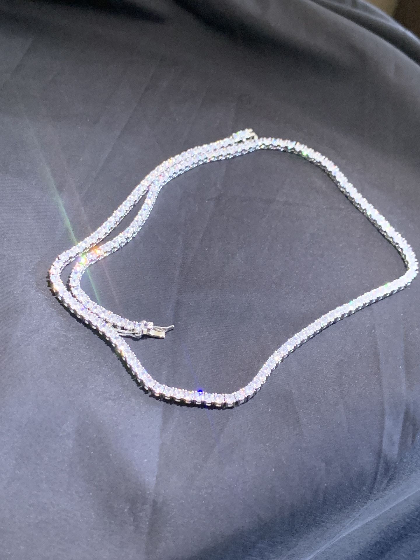 Silver Moissanite Tennis Chain