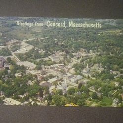 1966 Aerial View Concord Massachusetts Yankee Colour Vintage Collectible Postcard Post Card RPPC PC