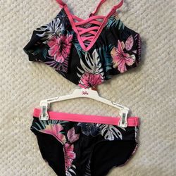 Flounce Laced Top Bikini Swim Set NEW Girl size M(10)