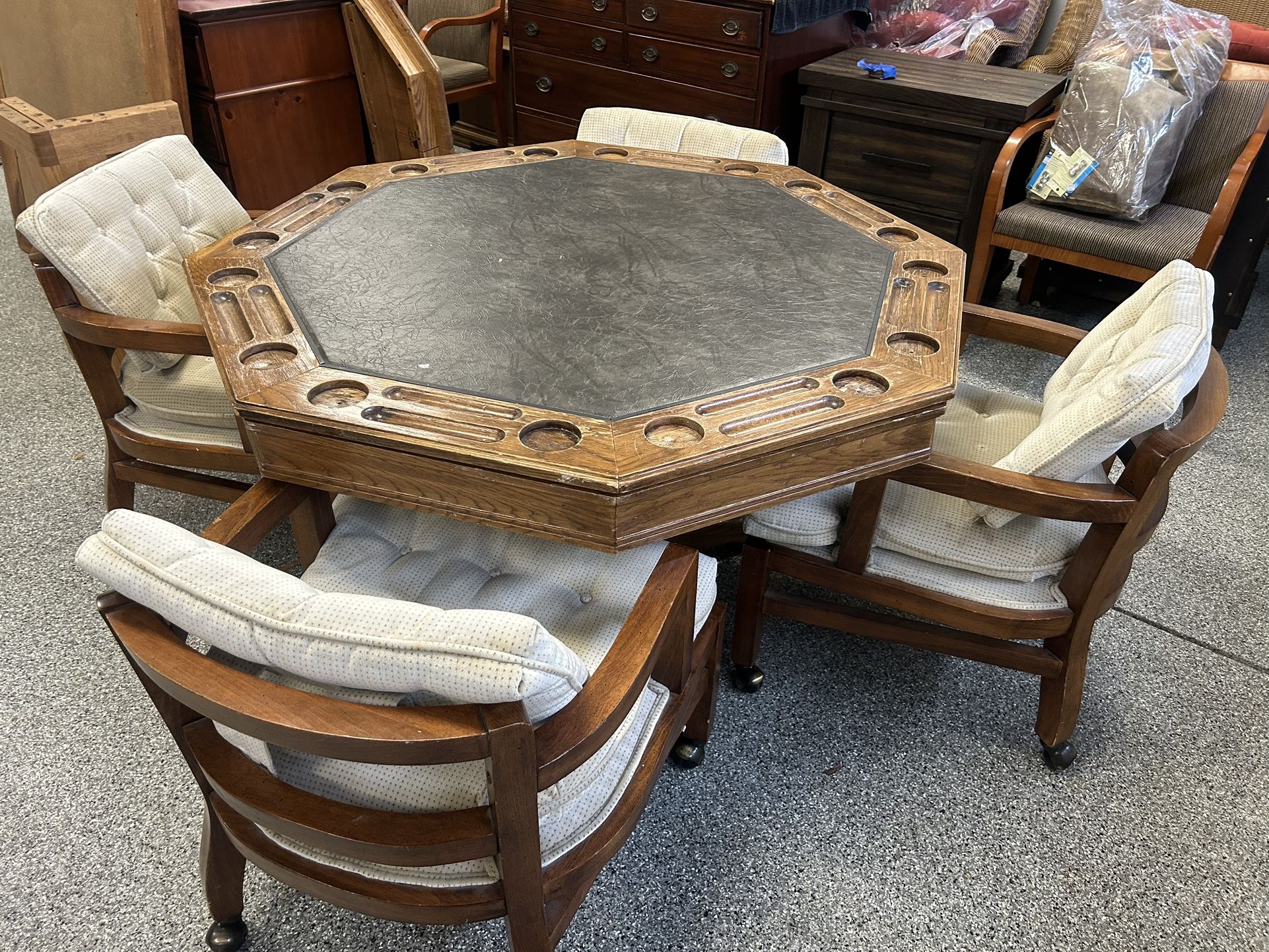 Poker Table And 4 Chairs 