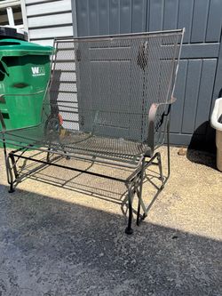 Wrought Iron Patio Glider Bench