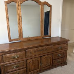 Solid Oak Antique Dresser