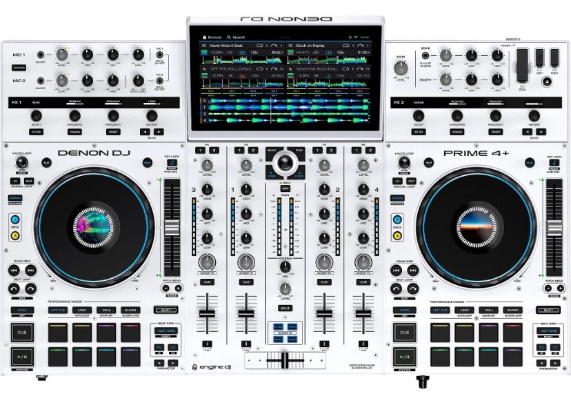 Denon DJ PRIME 4+ Standalone Streaming 4-Channel DJ Controller White - NIB