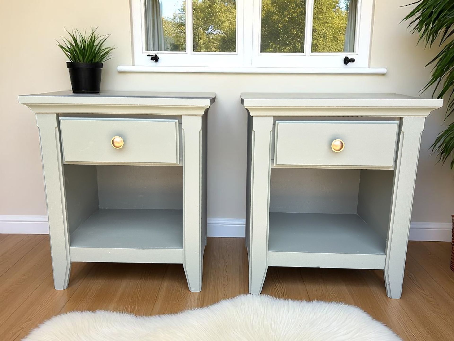Set of two refinished nightstands