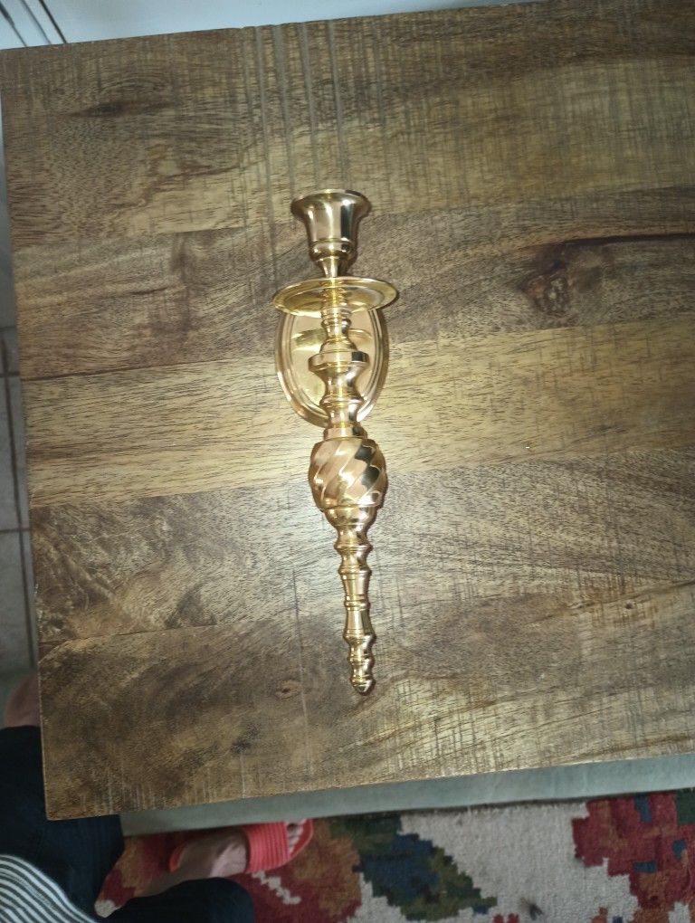 10 X 2 3/4 Solid Brass Candle / Wall Sconce