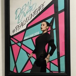 Demi Lovato #REALLYDONTCARE World Tour 2014 Framed Collector Poster Wall Art – 27x21