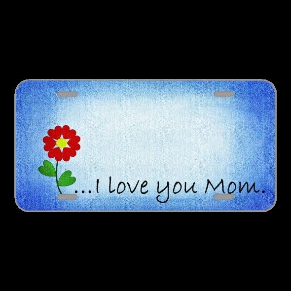 License Plate Novelty Car Front Drawing Flower Design Pattern