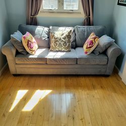 Teal Charcoal Sofa Bed Couch 86"