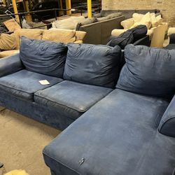 Free Blue Sectional With Sleeper