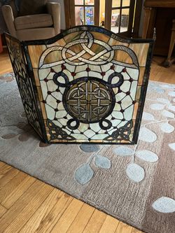 Tiffany Stain Glass Fireplace Cover