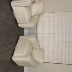 Two White Accent Chairs