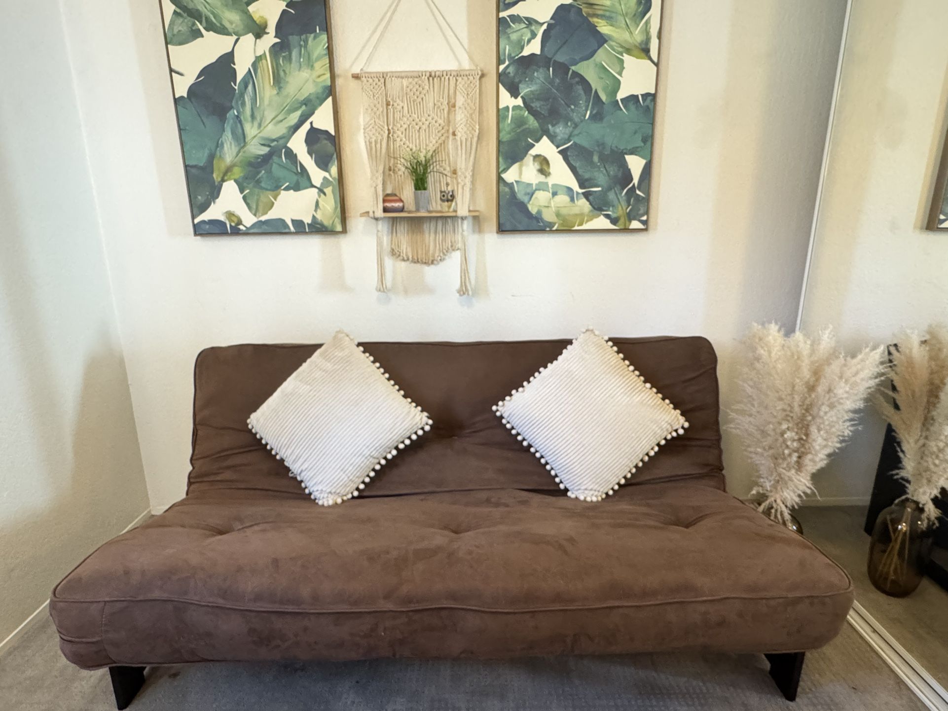 Nirvana Futons Plush, Comfortable 8-Inch Full Futon Mattress, Microfiber Fudge