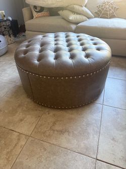 Leather ottoman