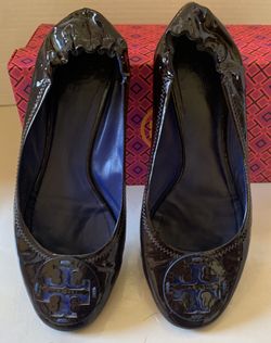 Tory Burch Brown Patent Flat Size 9