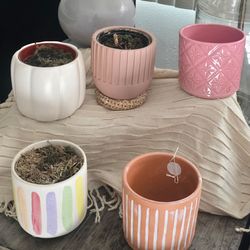 Five Decorative Minipots