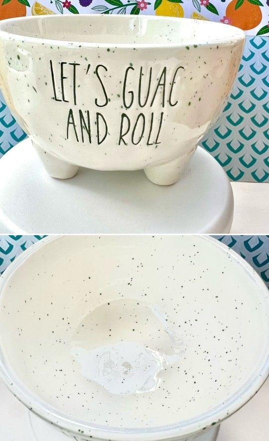 Ceramic Guacamole Bowl With Wooden Spood