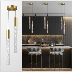 2-Light Gold Pendant Light Fixture